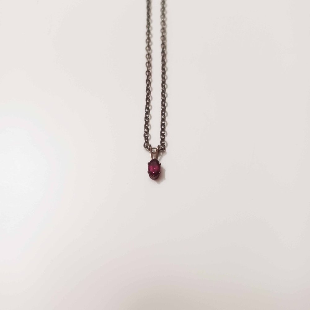 Dark Gothic Tiny Ruby Necklace - image 4